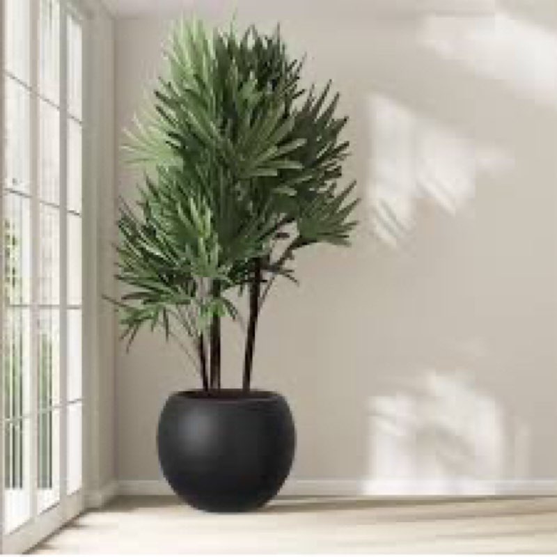 Modern Style Outdoor Planters For Porch, Round Planter With Drainage Hole, Mgo Flower Pots, Balcony Large Pot Planters