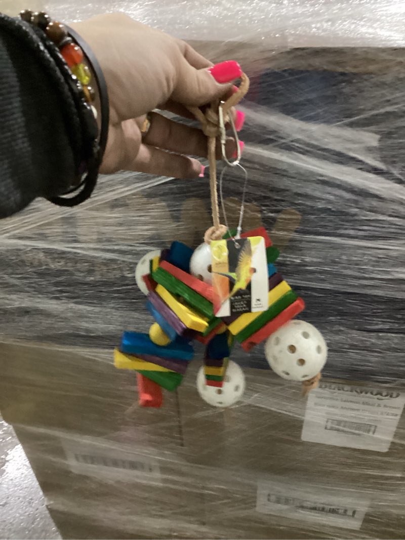 Condition photo showing New/Like New for (Similar, 2 Toys Each) Featherland Paradise, Multi-Colored Spinning Shapes Bird Toy, Triangles