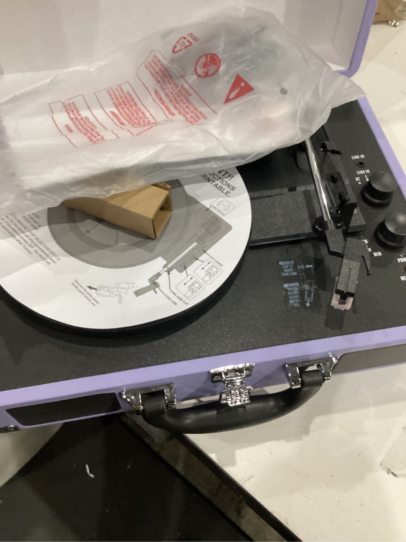 Condition photo showing Good Condition for victrola journey bluetooth portable suitcase record player – with built-in speakers, 3 speed vinyl record player, rca out, headphone jack (lavender/silver)