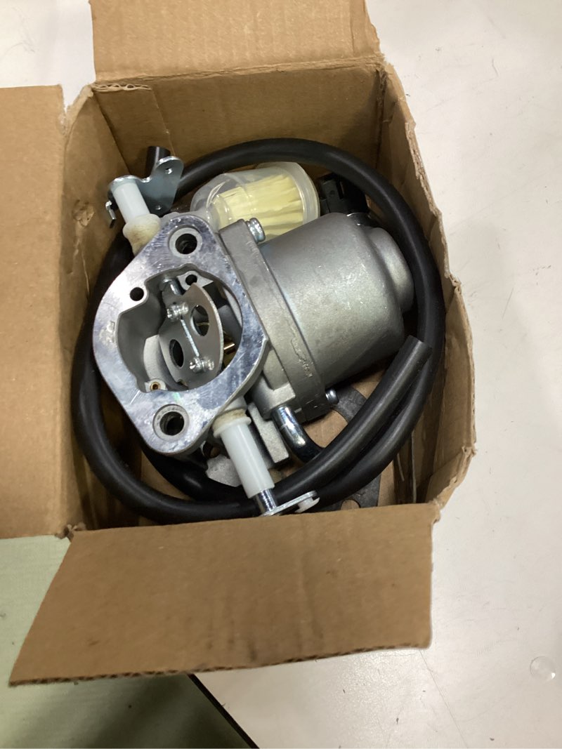 Condition photo showing Good Condition for carburetor compatible with john deere d125 d130 d140 e120 e130 e140 e150 riding lawn tractor with 20hp 22hp pc12155 pc10445, carb maintenance parts with in-line fuel filter and more