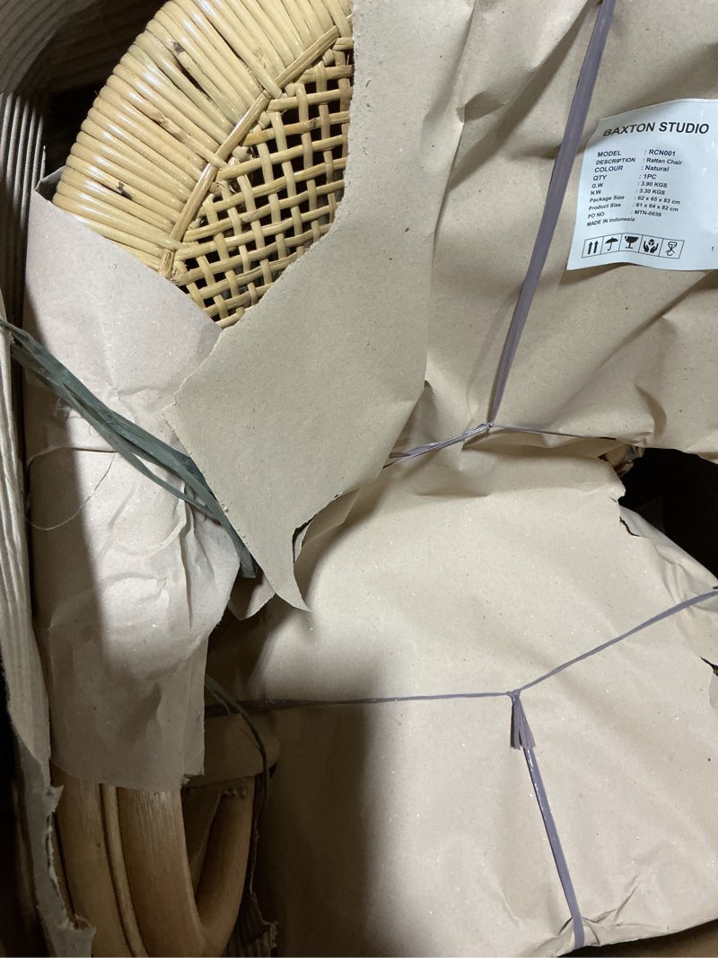 Condition photo showing As Is for varick rattan dining chair set natural/brown - bali & pari