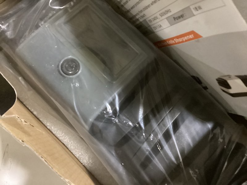 Condition photo showing New/Like New for 5-in-1 Electric Knife Sharpener for Kitchen Knives, with 100% Diamond Abrasives, 3 Adjustable Speeds, Quickly Sharpening for Straight/Serrated/Kitchen Knives, Scissors