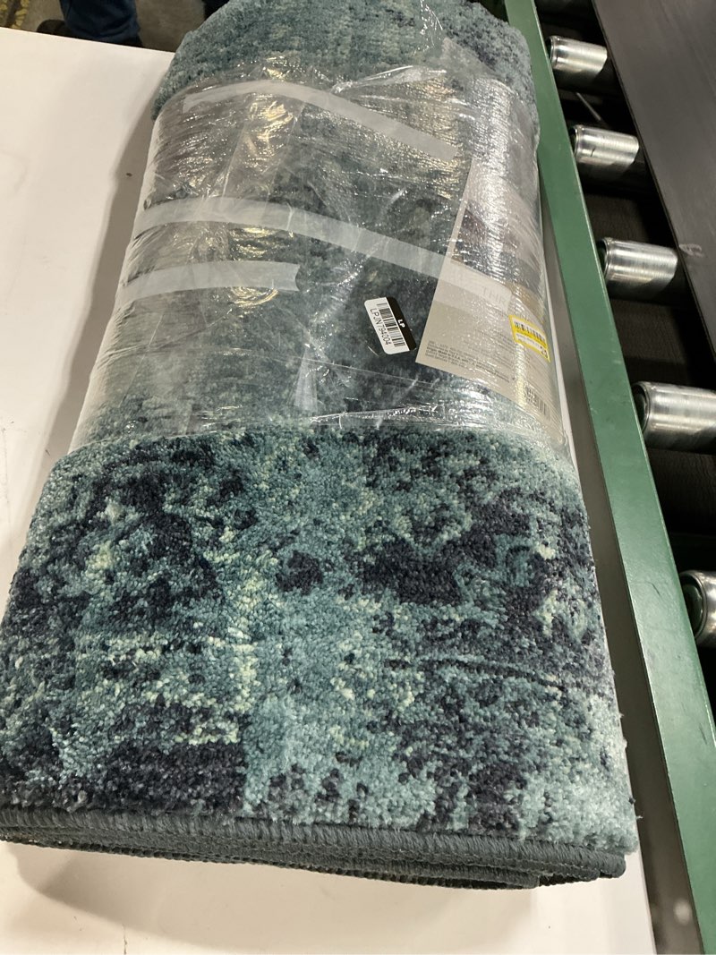 Condition photo showing Good Condition for 2'x7' runner overdyed rug turquoise - threshold™