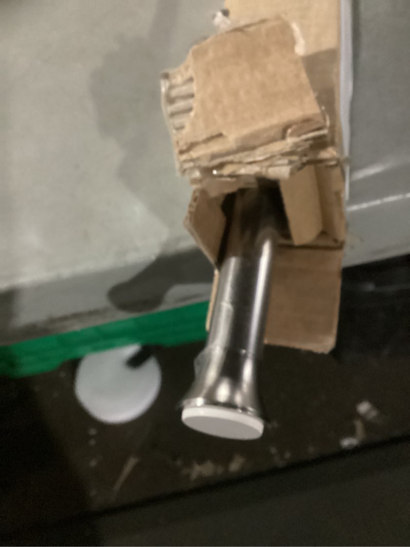 Condition photo showing Good Condition for Amazon Basics Tension Curtain Rod, Adjustable 78-108" Width - Nickel, Classic Finial Nickel 78-108" Indoor