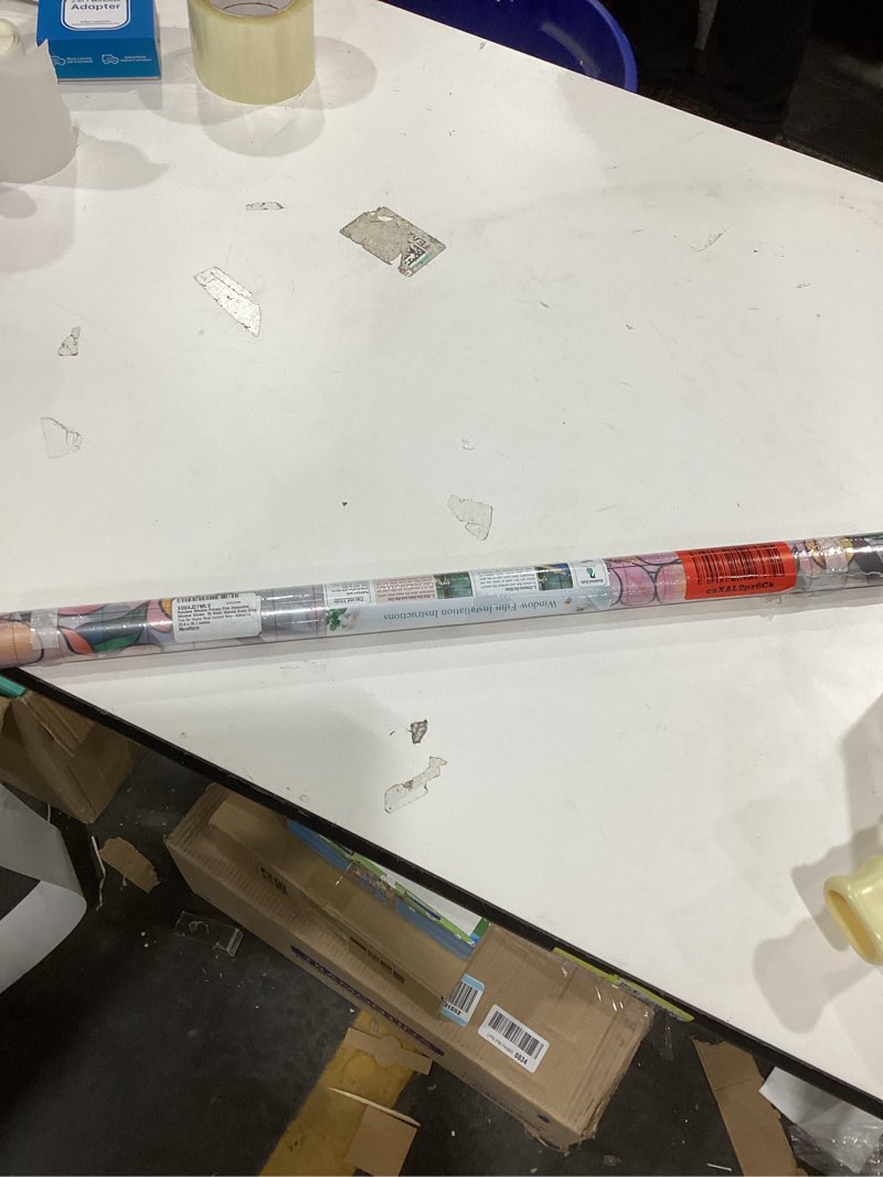 Condition photo showing New/Like New for rainbow window privacy film decorative window sticker, 3d static stained glass cling tint for home heat control non-adhesive, 23.6 x 78.7 inches 23.6 inch x 78.74 inch rainbow