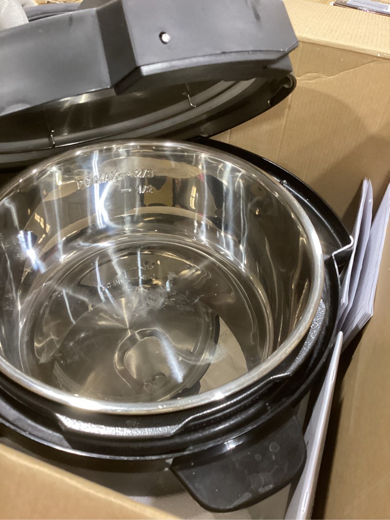 Condition photo showing As Is for Instant Pot 7.5QT RIO Wide, 7-in-1 Electric Multi-Cooker, Pressure Cooker, Slow Cook, Rice, Steamer, Sauté, Yogurt & Warmer, Wide Base, Large Searing Base, WhisperQuiet Steam Release Black 7.5 Quarts