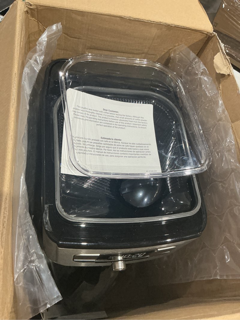 Condition photo showing As Is for cuisinart dgb-800 fully automatic burr grind & brew, 12-cup glass, silver 12-cup glass automatic grind & brew stainless