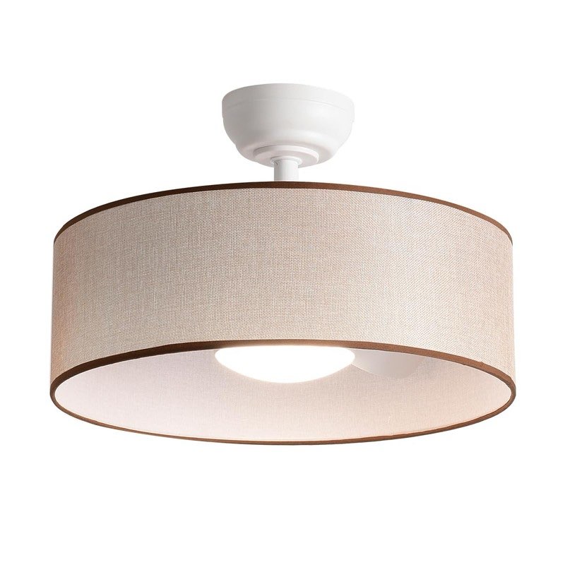 ( similar)Eamonex LED 20” Smart Linen Fabric Drum Dimmable Ceiling Fan with Light and Remote,Low Profile Round Lamp Lighting,Small Circle Semi Flush Mount Fandelier Fixture for Indoor Bedroom Dining Kitchen