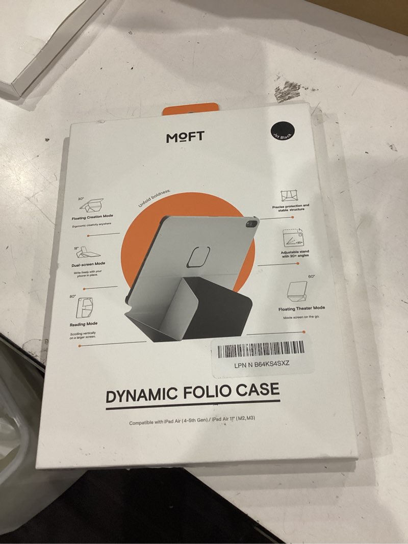 Condition photo showing Good Condition for moft dynamic folio case for ipad air 11"(m4 2026/m3 2025/m2 2024) & ipad air (5th gen. 2022)/(4th gen. 2020)-[reinforced corner protection] slim magnetic stand with 20+ viewing angles, jet black jet black ipad air 11"(m4 2026/m3 2025/m2 2024/4th-5th gen.)