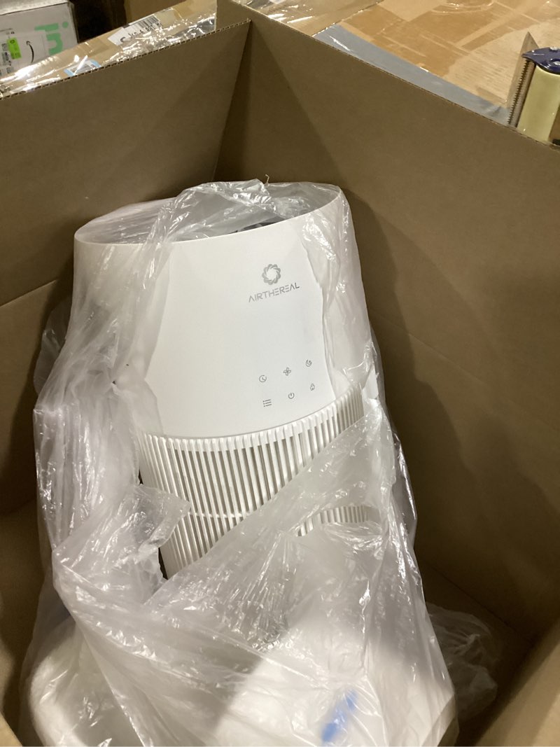 Condition photo showing As Is for **similar to** **cracked** levoit air purifiers for bedroom home dorm, aham verified, 3-in-1 filter cleaner with aroma pad, filters smoke, allergens, pet dander, odor, dust, office, desktop, core mini-p, white white core mini
