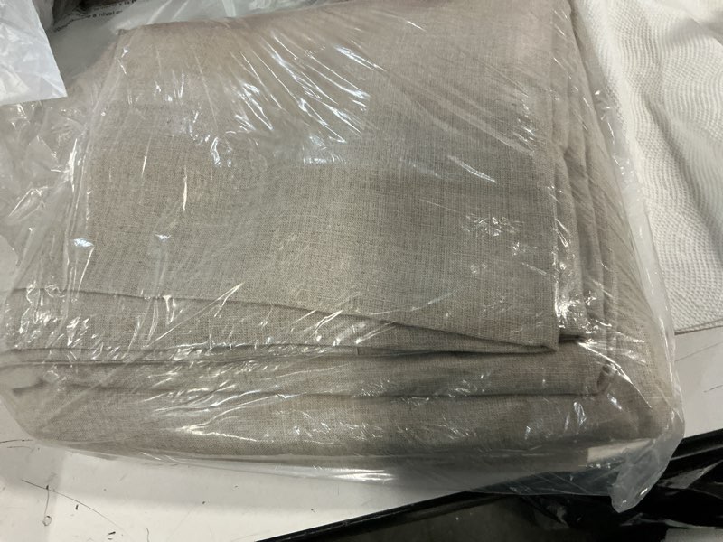 Condition photo showing Good Condition for european linen room darkening curtain - single panel, 48x84, dark flax