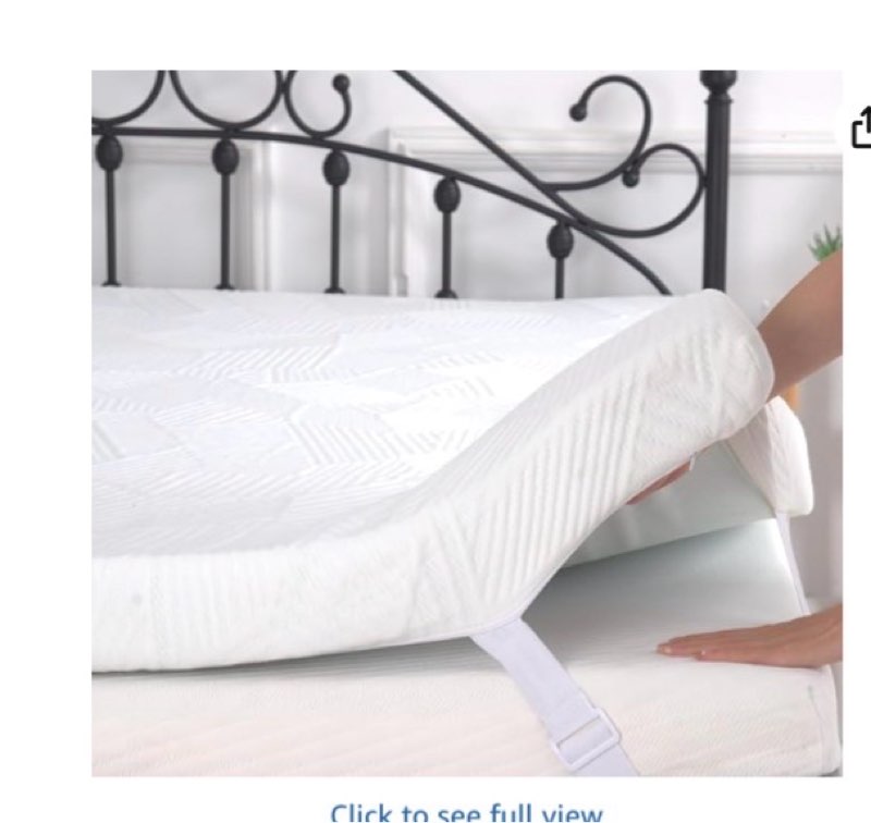 ( used/ size unknown)  Planet Sleepings 3 Inch Memory Foam Mattress Topper, Gel Foam Mattress Topper with Breathable Cover blue 