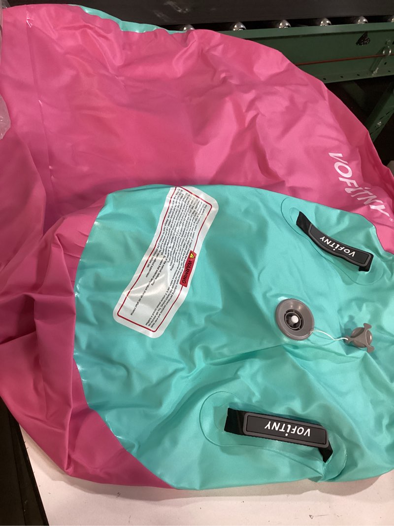 Condition photo showing As Is for vofitny gymnastics tumbling equipment air barrel inflatable octagon tumbler roller back-bend trainer cheerleading without pump pink/mint nopump 3.3'l x 2'd