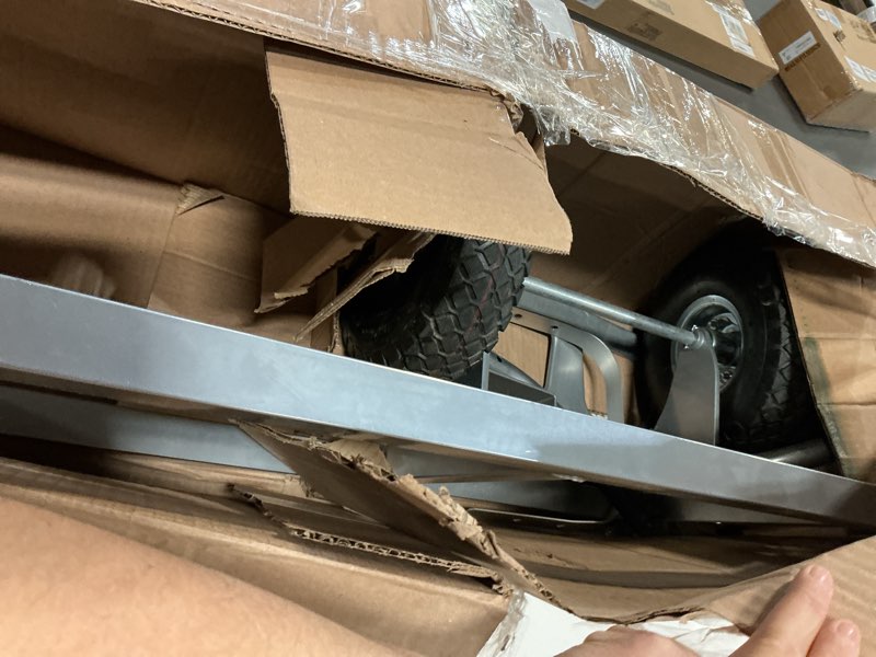 Condition photo showing As Is for Aluminum Alloy Hand Truck - 500 lbs Capacity Heavy Duty Dolly with Horizontal Loop Handle with 9.8 inch Rubber Tires - for Travel Moving Office (500 lbs)