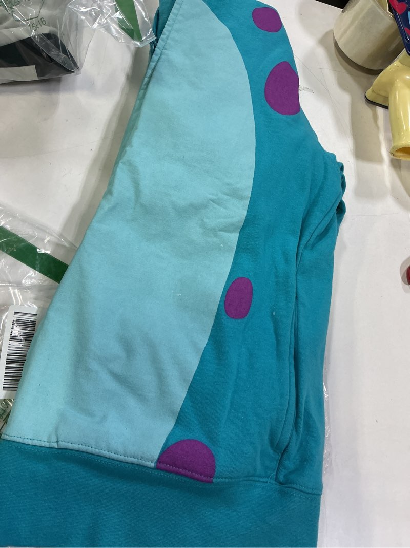Condition photo showing Good Condition for Disney Adult Unisex Monsters Inc. Sulley Character Costume Sweatshirt Zip Hoodie X-Small I Am Sulley