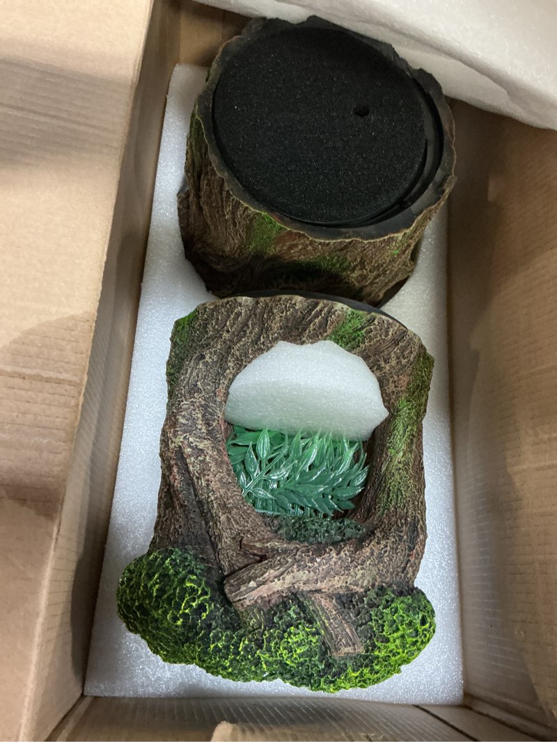 Condition photo showing New/Like New for repti zoo reptile waterfall drinking fountain with food dish, 1000ml large reptile terrarium water dispenser for bearded dragon chameleon gecko lizard tree frog