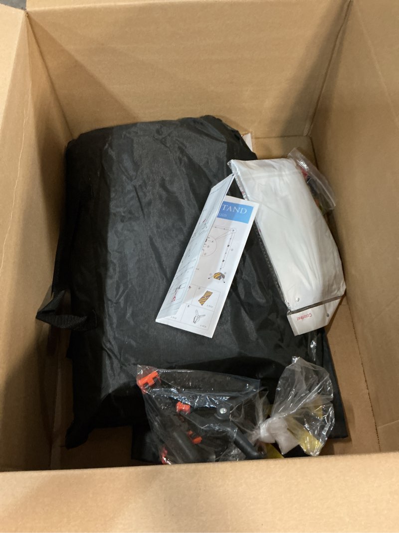 Condition photo showing As Is for EMART Backdrop Stand 10x7ft(WxH) Photo Studio Adjustable Background Stand Support kit with 2 Crossbars, 8 Clamps, 2 Sandbags and Carry Bag for Parties, Events Decoration, Wedding, Photography 10x7ft Black