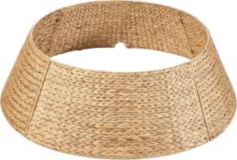 36in Large Christmas Tree Collar - Woven Hyacinth Tree Collars for Artificial Trees - Rattan Rustic 