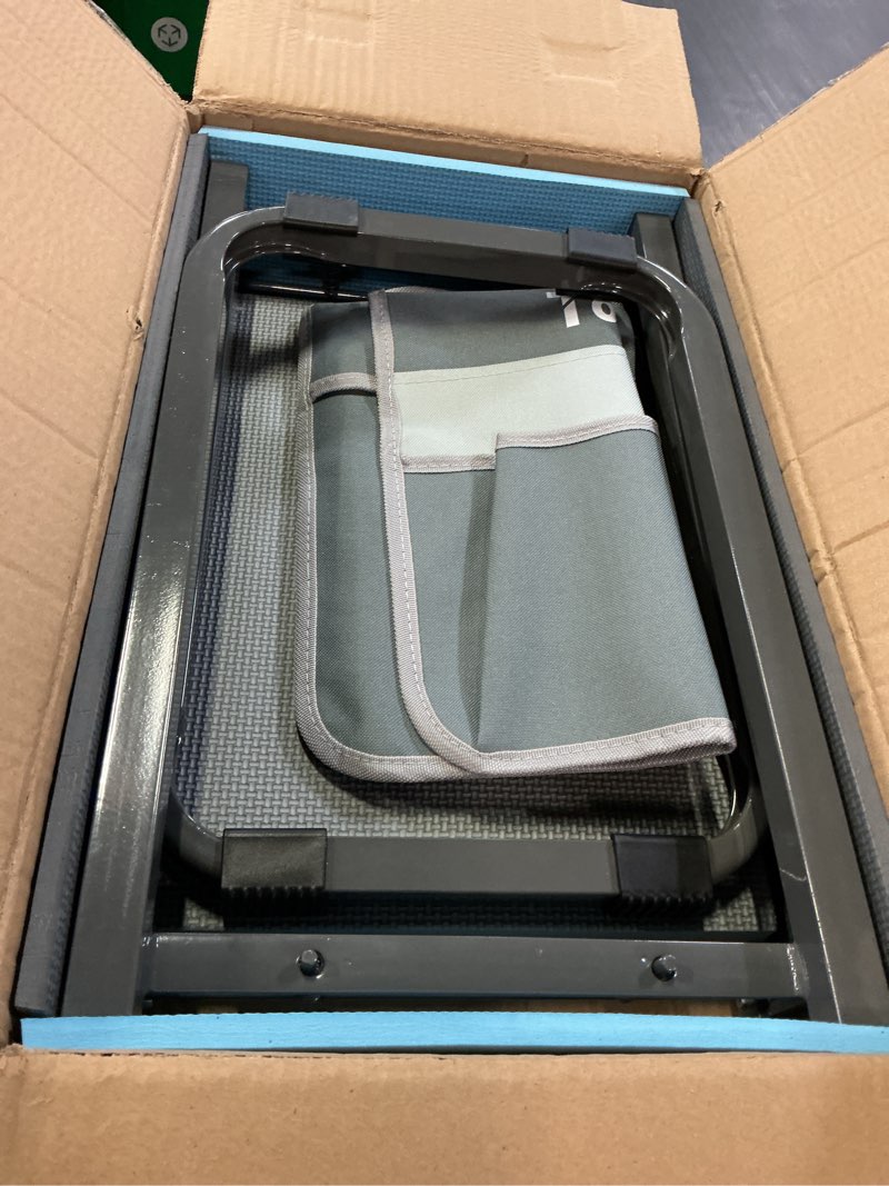 Condition photo showing Good Condition for tomcare garden kneeler seat garden bench garden stools foldable stool with tool bag pouch eva foam pad outdoor portable kneeler christmas gardening gifts for women men,large 21.65"x10.62"x18.89",grey grey 6.1" standard kneeling pad