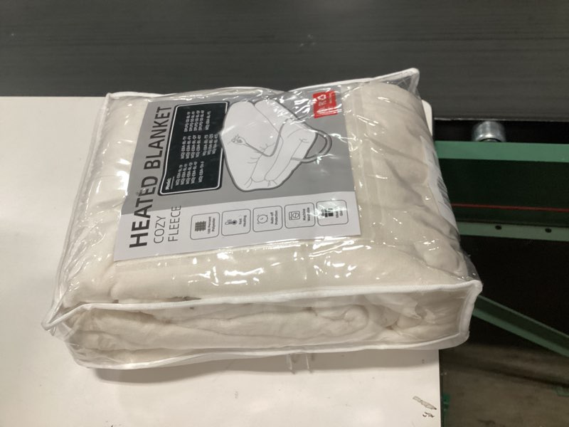 Condition photo showing As Is for Electric Heated Blanket Full Size 72×84, Breathable & Luxurious Flannel,Soft Warm Gift with Over-Heat Protection,4 Heating Levels & 10 H Auto Shut Off, Machine Washable, White 07 - White 72"x84" (Full Size)