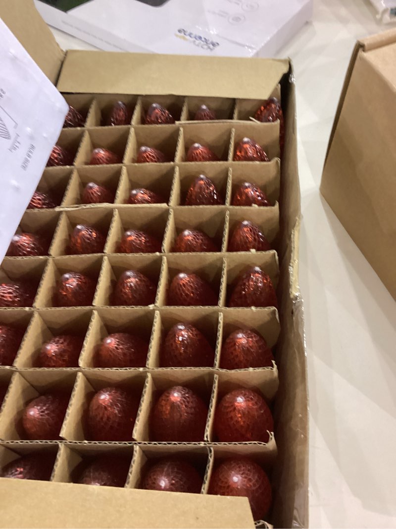 Upgraded 50-Pack C9 LED Christmas Light Replacement Bulbs, Shatterproof LED Bulbs for E17 Base Sockets, Outdoor Waterproof & Dimmable Christmas Village Bulbs - Warm White Warm White 50 Count (Pack of 1)