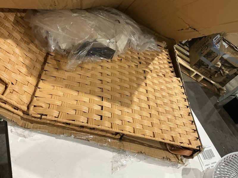 Condition photo showing Good Condition for greenstell laundry hamper with wheels, no install needed, 110l divided handwoven hampers & 2 removable liner bags, synthetic rattan clothes laundry basket with lid & handles, foldable hampers natural natural 110l: 22.0x13.5x26.4 inches