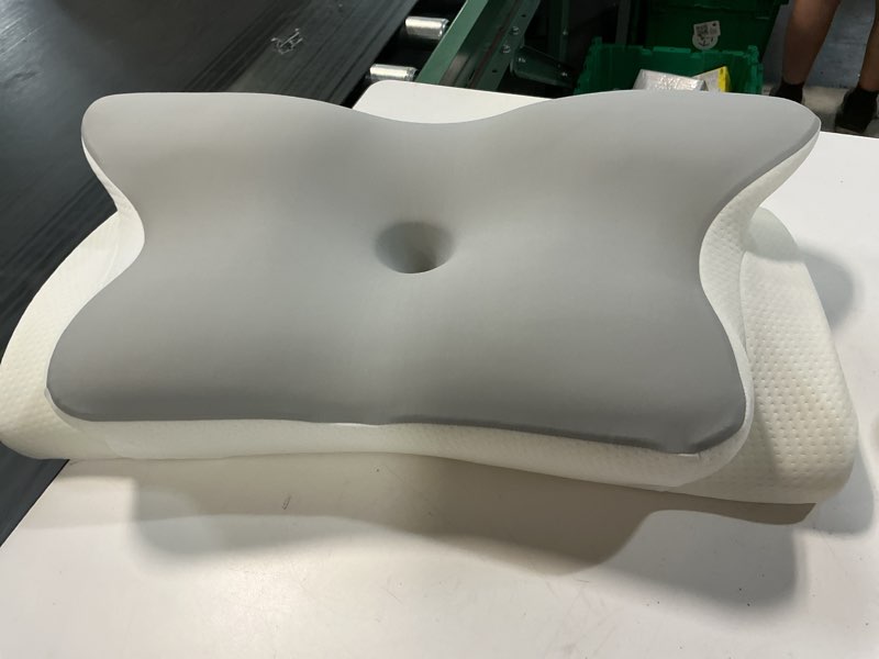 Condition photo showing Good Condition for cervical neck pillow for pain relief - ergonomic side sleeper pillow for neck support, cooling memory foam pillows for sleeping, contour pillow orthopedic bed pillow for back stomach sleepers
