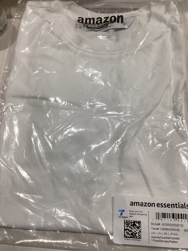 Condition photo showing Good Condition for Amazon Essentials (Demi's Pick) Women's Relaxed-Fit Cotton Muscle Tee Large White