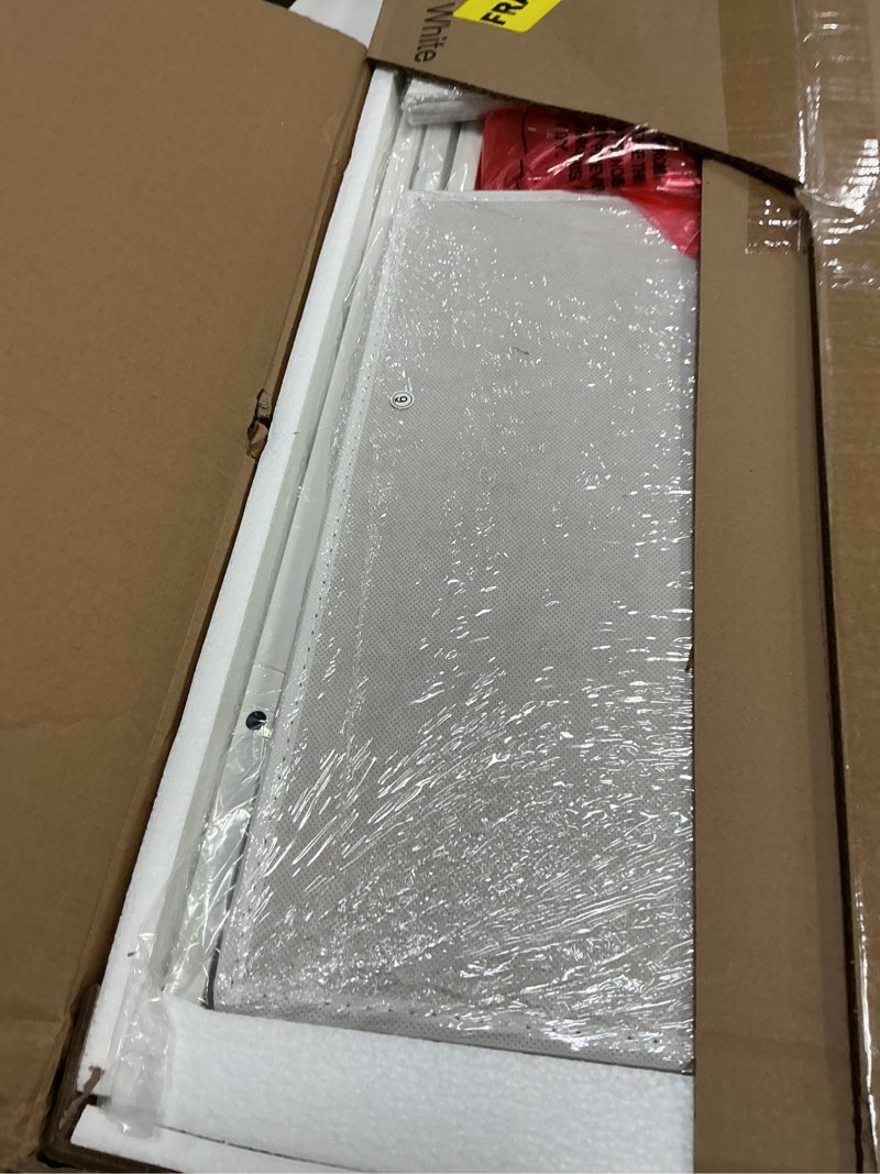 Condition photo showing item condition for Furologee White Small Computer Desk with 2 Fabric Drawers for Bedroom,34 Inch Simple Home Office Writing Desk, Vanity Desk with Hooks, Study Table for Adults Student Small Spaces White 34 Inch