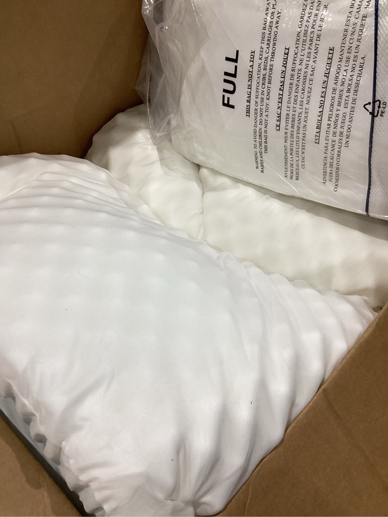 Condition photo showing Good Condition for full size mattress topper, 4.5 inch memory foam mattress topper for back pain & pressure relief, 2.5" cooling memory foam soft and supportive + 2" pillow top mattress pad cover, with 8-21" deep pocket