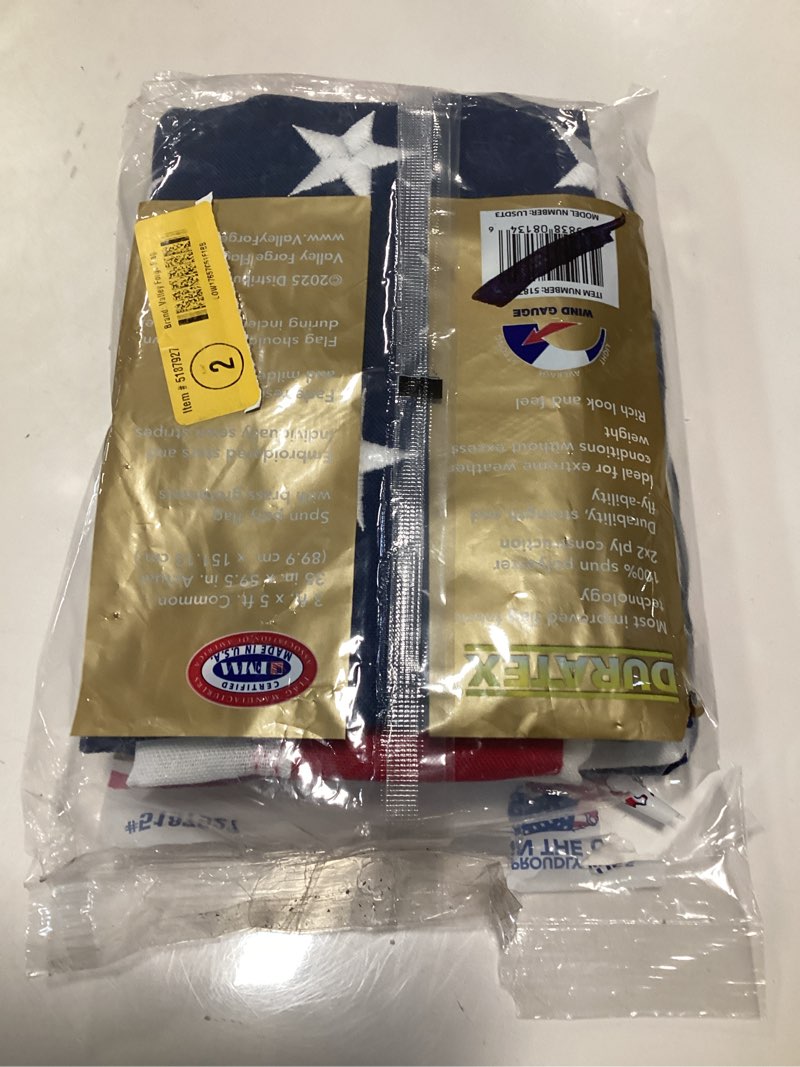 Condition photo showing New/Like New for American Flag 8x12 FT, Large US Flag USA High Wind with Embroidered Stars, Sewn Stripes, Brass Grommets, DurableOutdoor Outside 8×12FT