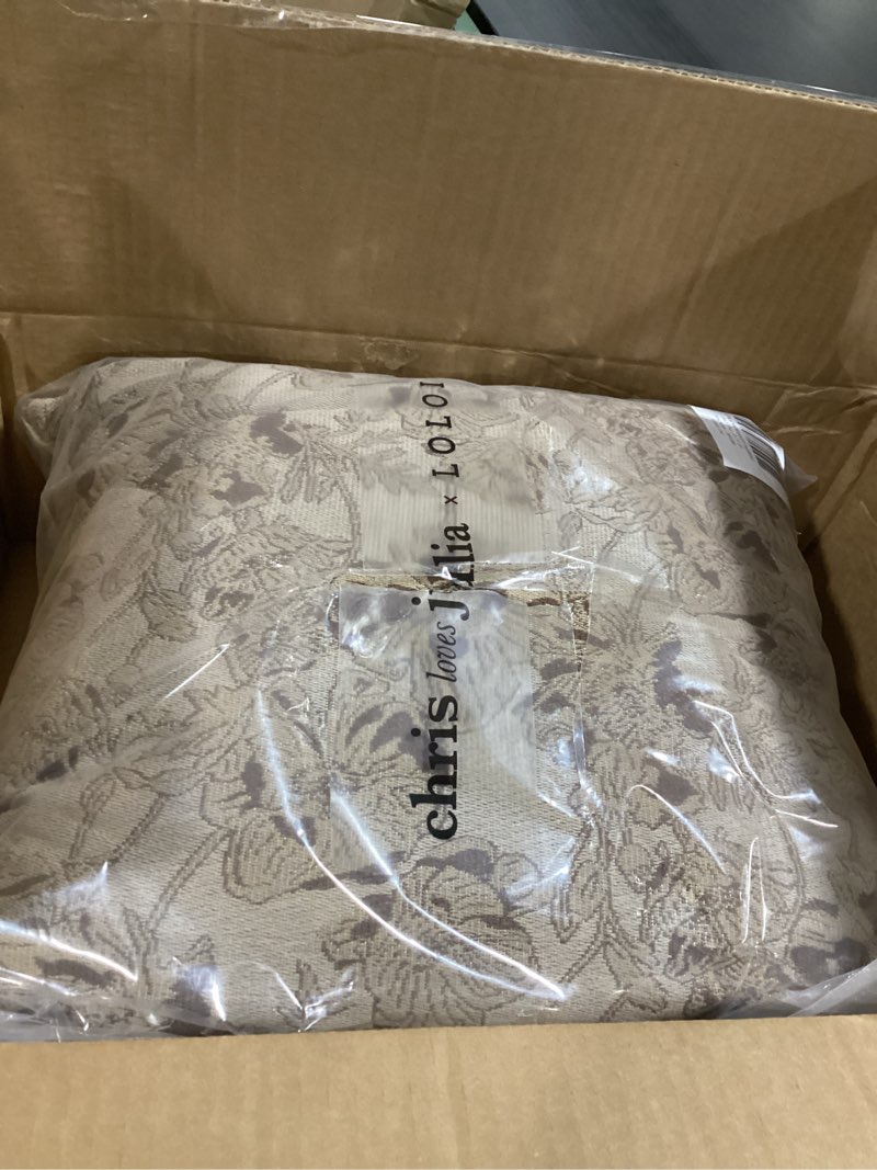 Condition photo showing Good Condition for Loloi Chris Loves Julia Matilda Collection PCJ0008 Beige/Mocha 18'' x 18'' Cover Only Cover Pillow Cover Only Beige / Mocha