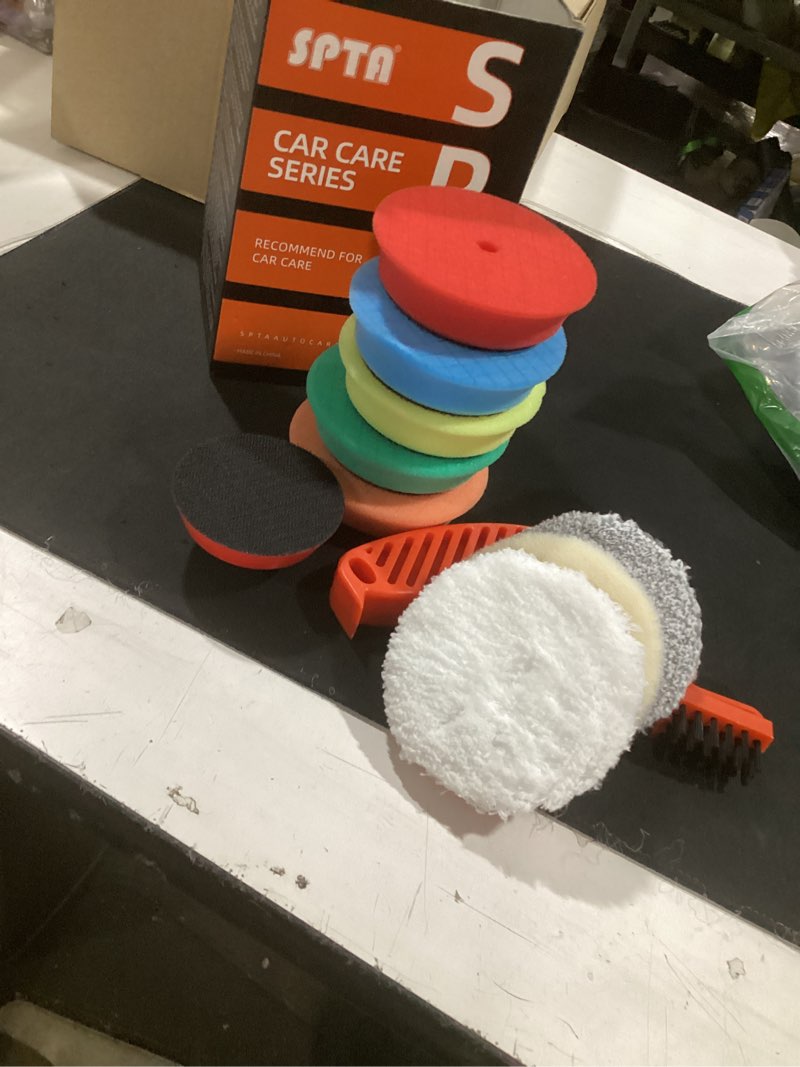 Condition photo showing Good Condition for (similar) polishing pads, 5pc 5 inch 125mm orbital buffer polisher pads and 1pc microfiber buffing pads, foam polish pad for compounding, polishing and waxing, for 5''/125mm backing plate car polisher -gpp5mix