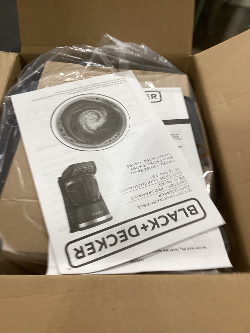 Condition photo showing Good Condition for BLACK+DECKER 12-Cup Digital Coffee Maker, Programmable, Washable Basket Filter, Sneak-A-Cup, Auto Brew, Water Window, Keep Hot Plate, Black Black Hot Brew