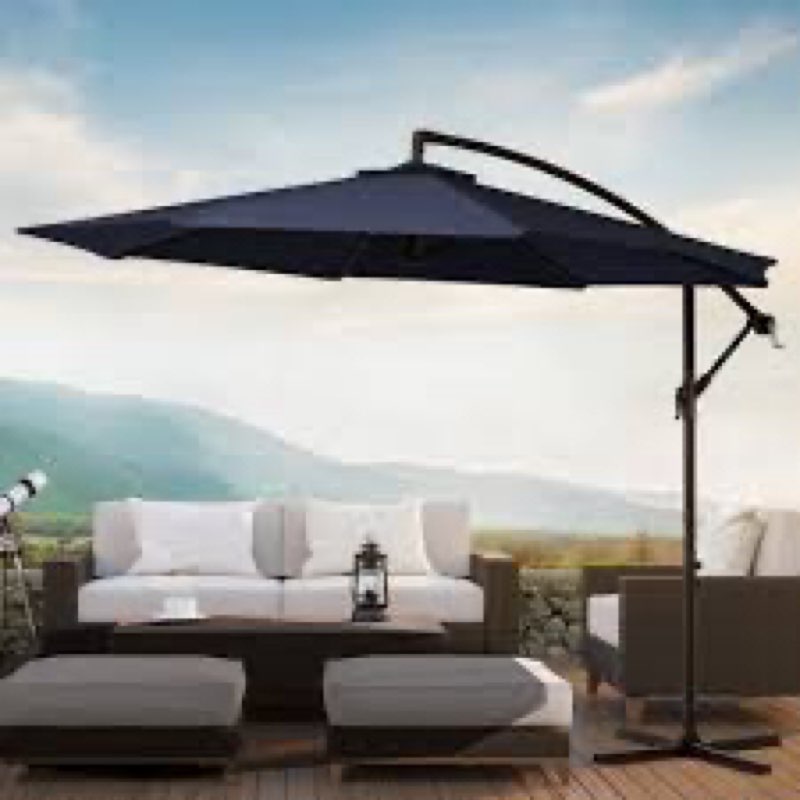 direen 10' lighted cantilever umbrella
