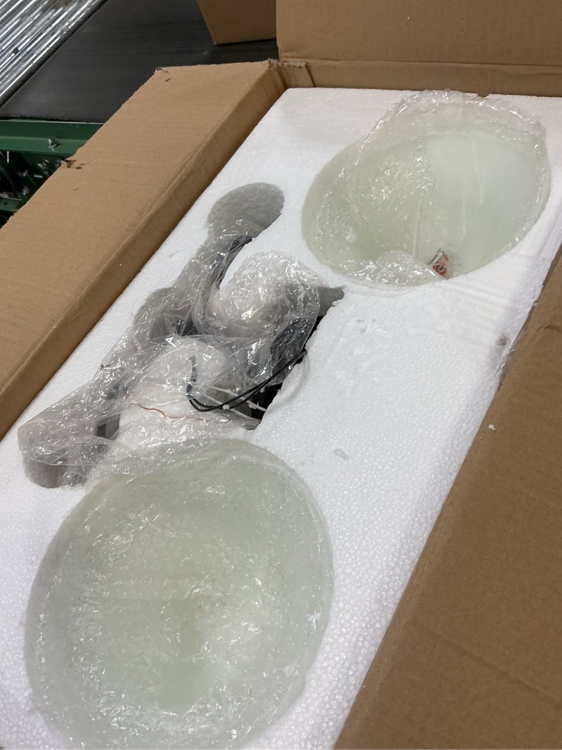 Condition photo showing Good Condition for design house 514471 millbridge wall sconce, finish, frosted glass shades, dimmable, for bathroom, hallway, living room, 2-light, oil rubbed bronze oil-rubbed bronze wall sconces 2-light