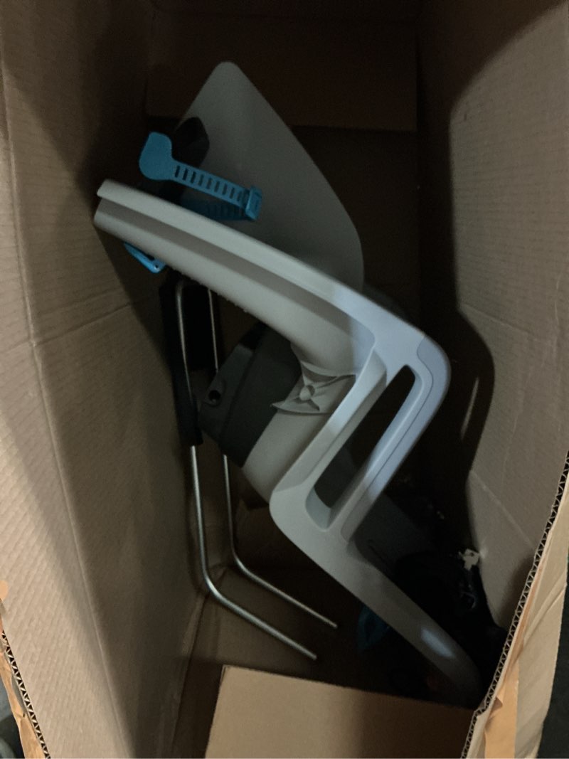Condition photo showing As Is for schwinn deluxe child bike carrier, seats one kid ages 1+, frame mount, adjustable safety harness, quick release design, comfortable padding, rear-mounted child bike seat for toddler