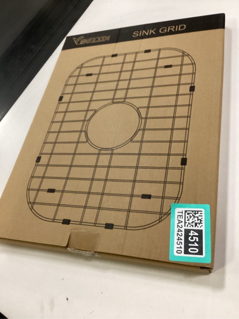 Condition photo showing New/Like New for Kitchen Sink Grid 18-7/8" x 13-3/4"- Heavy Duty Kitchen Sink Protector with Built-in Strainer & Center Drain, Non-Slip Rubber Feet & Scratch Resistant Bottom Guard Center Drain 18.87 x 13.62