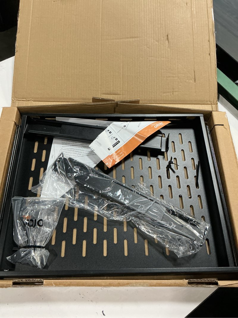 Condition photo showing Good Condition for tecmojo 1u sliding rack shelf,4-post vented rack mount shelf,13.8in deep with adjustable mounting depth 13.8-19.7in,supports to 110lbs,for 19 inch av/network equipment rack,unassembled,black 13.8-19.7" depth