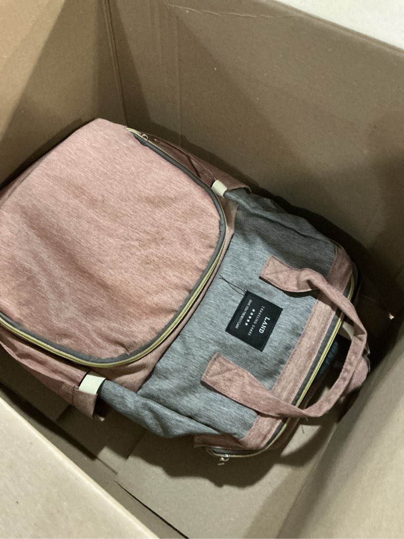 Condition photo showing As Is for houscly diaper bag backpack with changing station: pink baby bags for girls boys new mom gifts pañaleras para bebe baby girl newborn essentials must haves baby shower gifts baby registry pink daypack backpacks