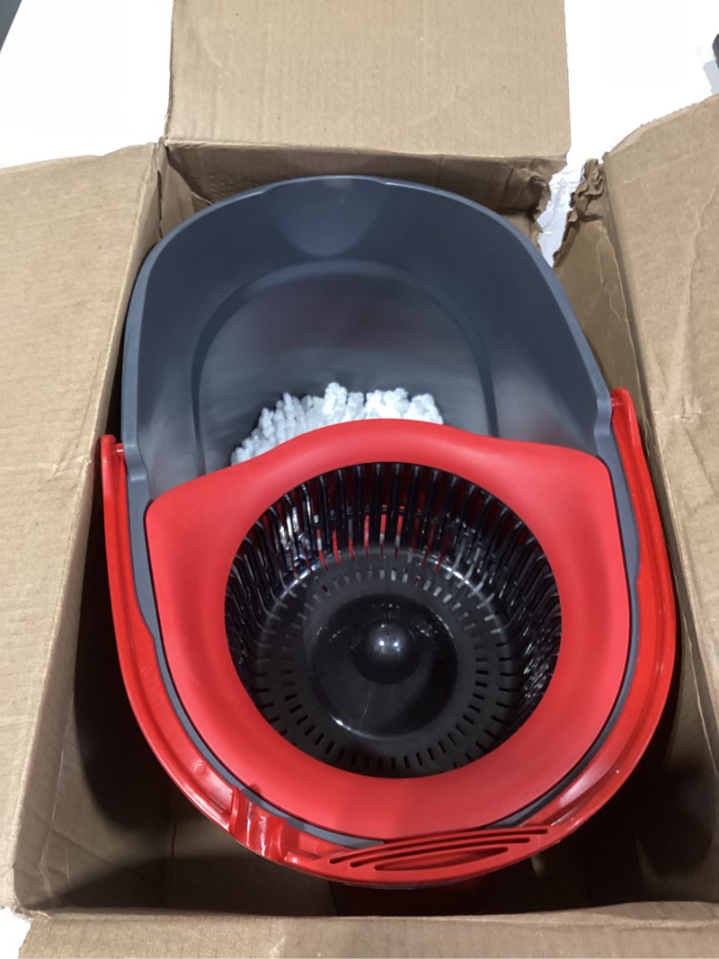 Condition photo showing As Is for o-cedar easywring microfiber spin mop and bucket cleaning system