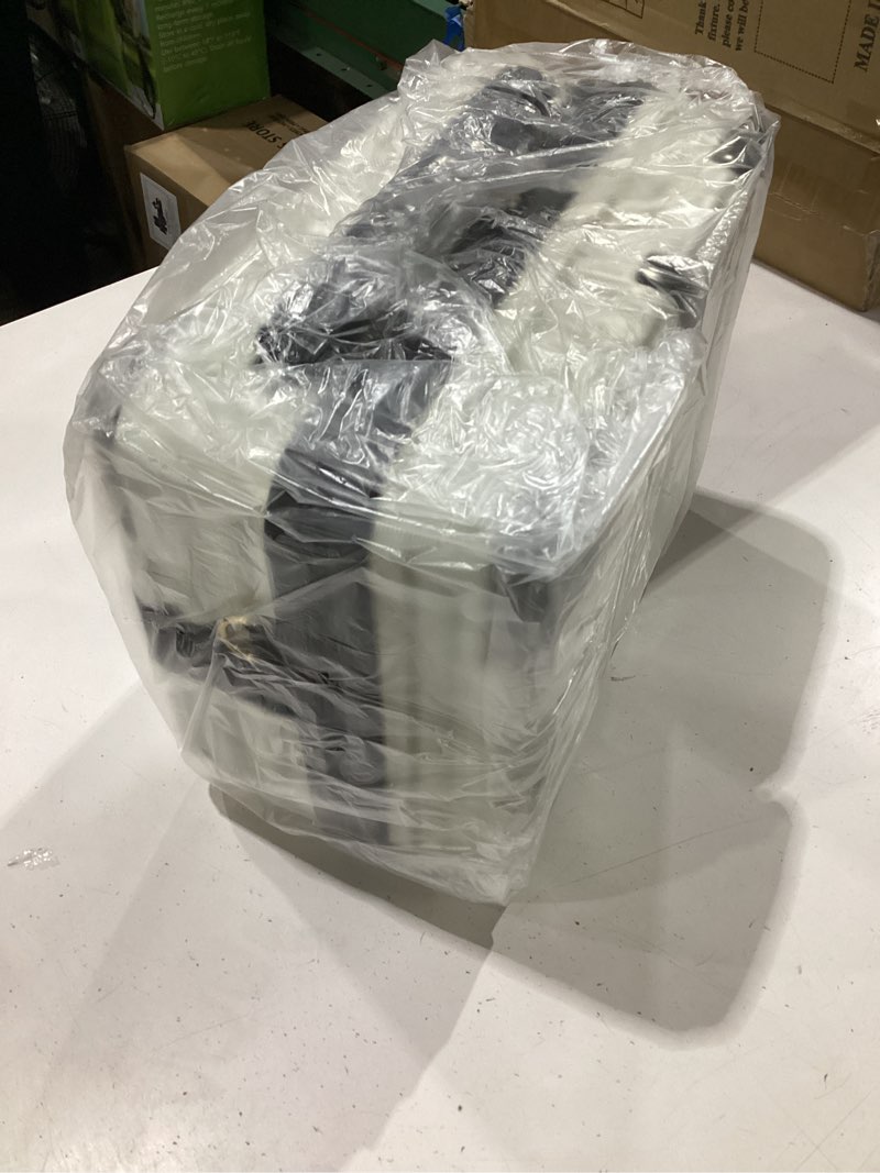 Condition photo showing New/Like New for 15 inch portable hard shell makeup case, mini cosmetic travel luggage case with shoulder strap, small travel suitcase train case with toiletry bag, abs material, white