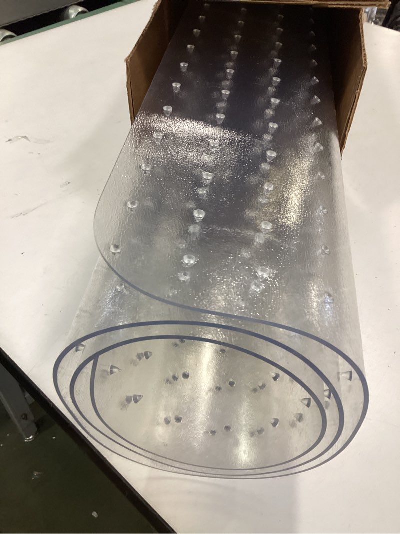 Condition photo showing Good Condition for 36”x 48” Carpet Floor Mat for Office Chair, Clear Desk Chair Floor Mat for Carpet for Medium/Low Pile, HeavyDuty Chair Mats for Carpeted Floors, Studded Desk Mat for Carpets for Homes and Offices 36” x 48” for Carpet (2.2mm) Transparent