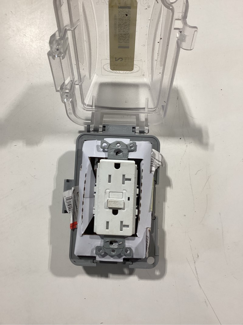 Condition photo showing As Is for lutron claro 15 -amp 120-volt tamper resistant gfci residential decorator outlet receptacles