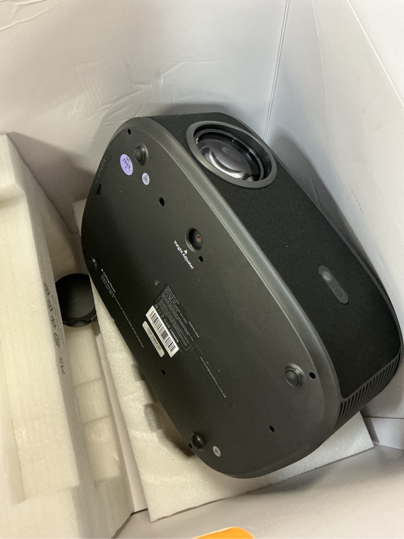 Condition photo showing As Is for yaber k3 pro projector with subwoofer set smart projector with google tv, 30w speaker sound by jbl, dolby audio, home/outdoor movie projector with wifi6 and bluetooth, netflix 7000+app
