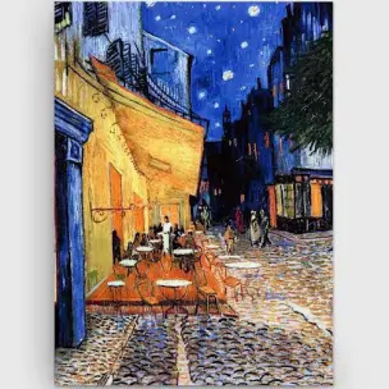 “Cafe Terrace at Night” by Vincent Van Gogh Art Frame 18x14in