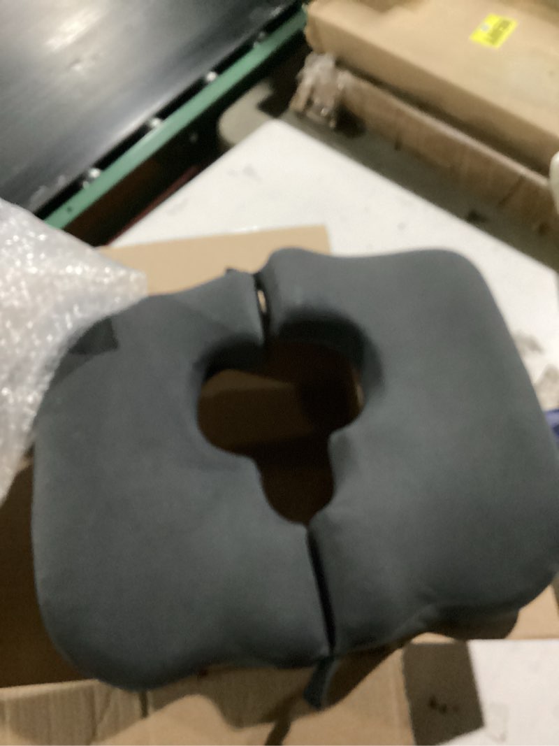 Condition photo showing As Is for hombys memory foam bed sore cushions for butt,bedsore pressure relief pillow for sleeping and sitting,cushion for bed sores on buttocks, t shaped opening tailbone pillow, patent pending(dark grey)
