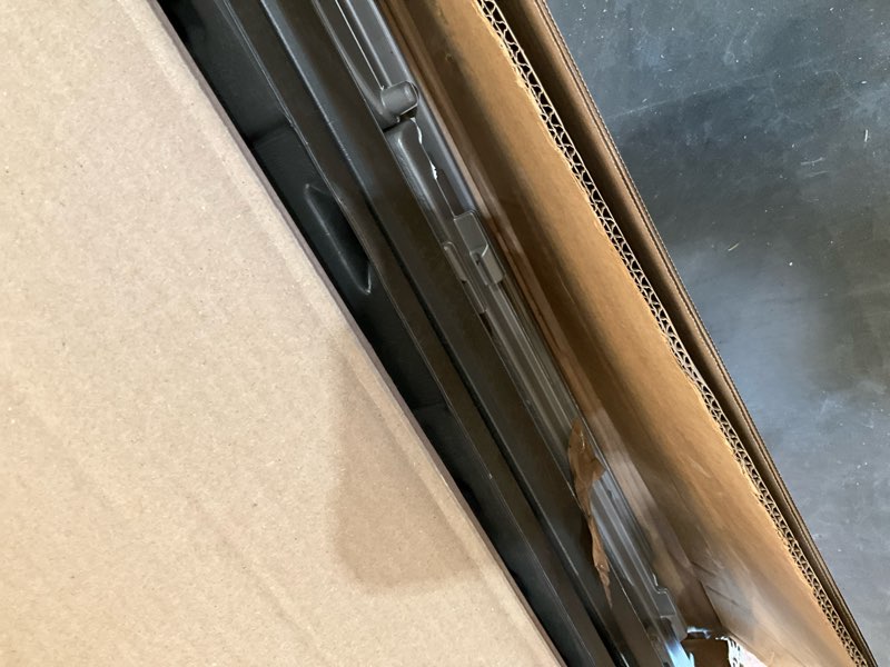 Condition photo showing As Is for suncast 80  tall resin storage cabinet locker for garage  home  shed  platinum metallic  bmc8000