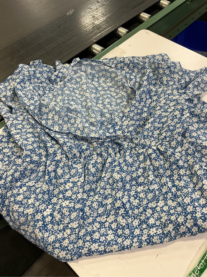 Condition photo showing Good Condition for IN'VOLAND Plus Size Short Sleeve Dress for Women Summer Casual V Neck Floral Maxi Dresses with Pockets Blue 18 W