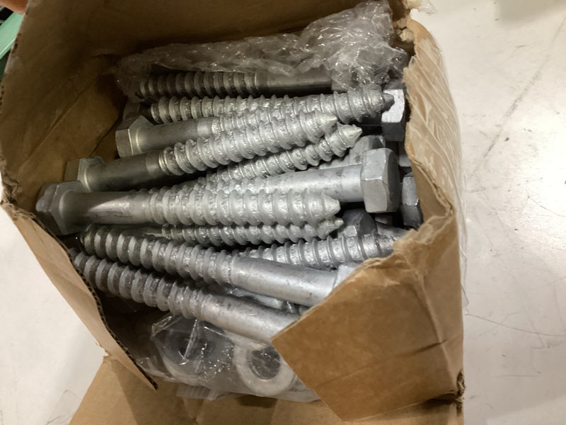 Condition photo showing Good Condition for tandefio 40 pack 1/2 x 4'' lag bolts screw kit with washers hot dip galvanized hex lag bolts heavy duty wood screws for wood decks fences 40 1/2'' x 4''